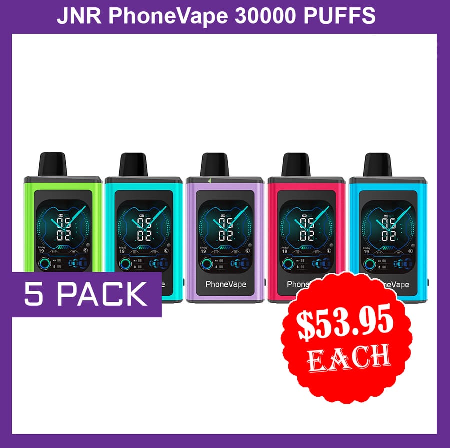 JNR PhoneVape – 5 PACK – 30000 PUFFS